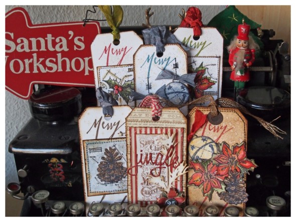 Tim Holtz Blueprints Christmas Tags