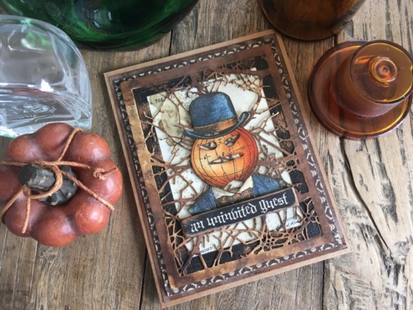 iGirlZoe: Tim Holtz, tangled twigs thinlits die, idea-ology, sizzix, stampers anonymous, ranger ink, mixed media, inventor, halloween, pumpkins, dapper