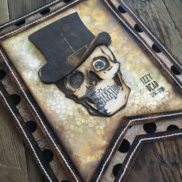 iGirlZoe: Tim Holtz, stampers anonymous. idea-ology, distress oxide, mixed media, halloween, skull, banner