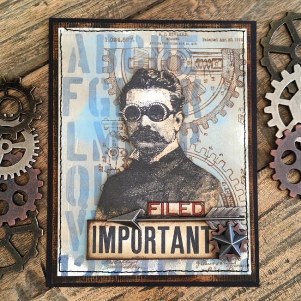 iGirlZoe: Tim Holtz, stampers anonymous, the professor, inventor, mail art, stamps, ideaology, steampunk, stamps, mixed media, card