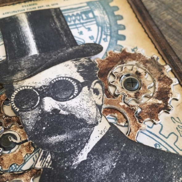 iGirlZoe: Tim Holtz, stampers anonymous, the professor, inventor, mail art, stamps, ideaology, steampunk, stamps, mixed media, card