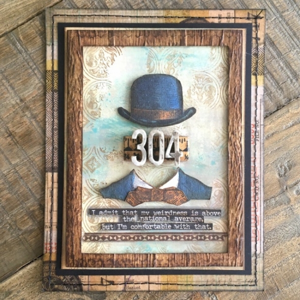 iGirlZoe: Tim Holtz, stampers anonymous, distinguished stamps, ideaology, steampunk, dapper, stamps, mixed media, gel press, card