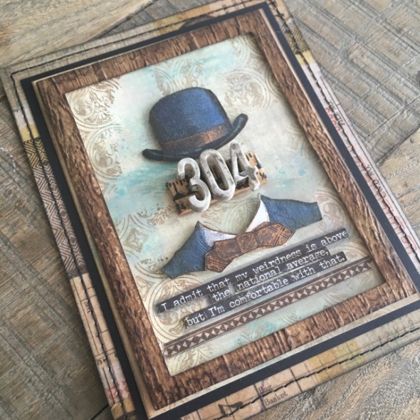 iGirlZoe: Tim Holtz, stampers anonymous, distinguished stamps, ideaology, steampunk, dapper, stamps, mixed media, gel press, card