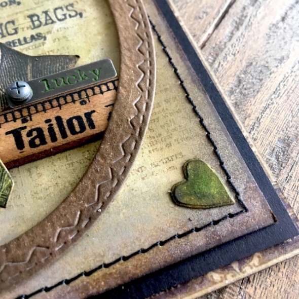 iGirlZoe: Tim Holtz, stampers anonymous, distinguished stamps, ideaology, st patricks day, dapper, stamps, mixed media, gel press, card