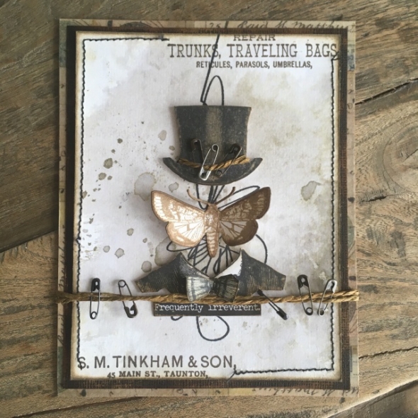 iGirlZoe: Tim Holtz, stampers anonymous, distinguished stamps, ideaology, entomology, mixed marks, stamps, mixed media, card