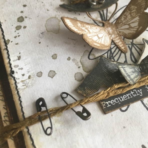 iGirlZoe: Tim Holtz, stampers anonymous, distinguished stamps, ideaology, entomology, mixed marks, stamps, mixed media, card