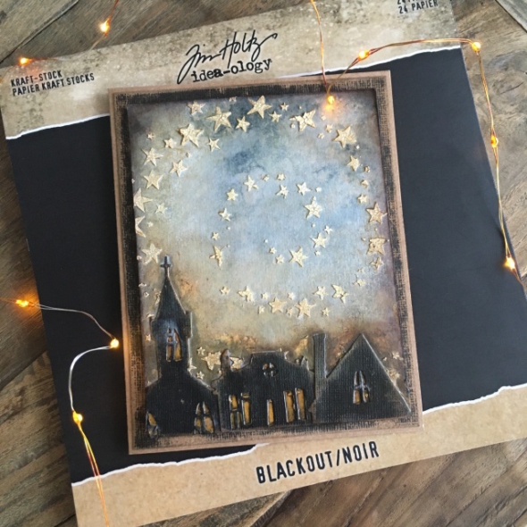 iGirlZoe: Tim Holtz blackout idea-ology sizzix ghost town hocus pocus stencil distress crayons distress oxide sprays