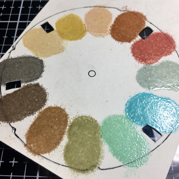 igirlzoe: Tim Holtz Distress Embossing Glaze Ranger Ink Sizzix Picture Wheel Swatch Spinner