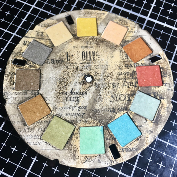 igirlzoe: Tim Holtz Distress Embossing Glaze Ranger Ink Sizzix Picture Wheel Swatch Spinner