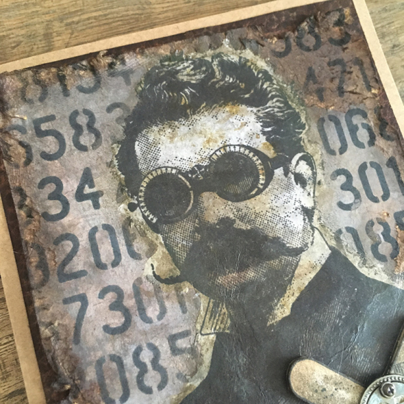 igirlzoe: Tim Holtz stampers anonymous professor 2 mini glitch digits stencil collage paper