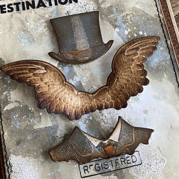 igirlzoe: tim holtz sizzix winged 3D impresslits distinguished framelits dies stampers anonymous