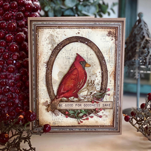 igirlzoe: tim holtz sizzix feathered cardinal thinlits simon says stamp diecember