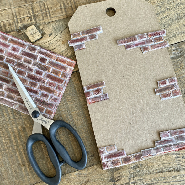 igirlzoe: tim holtz sizzix brickwork 3D embossing folder perspective moth switchlit seal