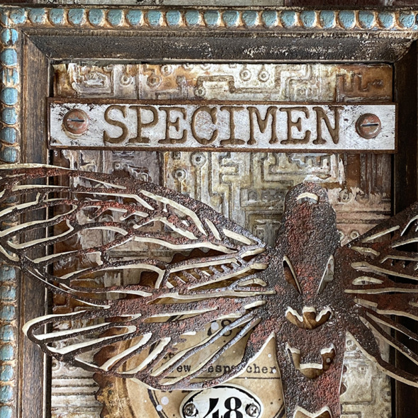 igirlzoe: tim holtz sizzix brickwork 3D embossing folder perspective moth switchlit seal