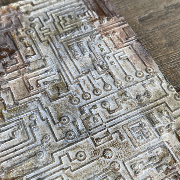 igirlzoe: tim holtz sizzix brickwork 3D embossing folder perspective moth switchlit seal