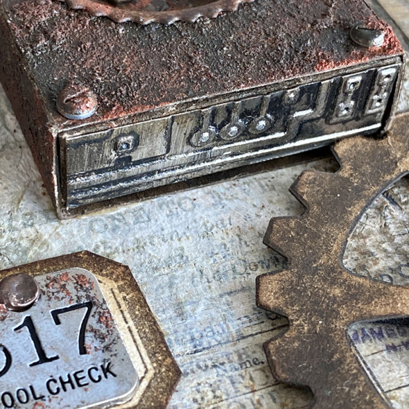 igirlzoe: tim holtz sizzix matchbox mechanical circuit 3D 