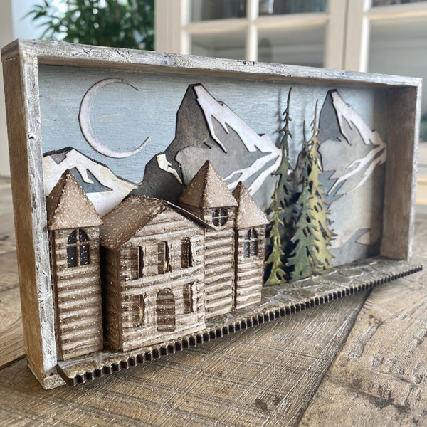 igirlzoe: tim holtz sizzix mountain top tall pines paper village 2 thinlits dies