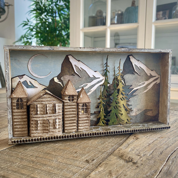 igirlzoe: tim holtz sizzix mountain top tall pines paper village 2 thinlits dies