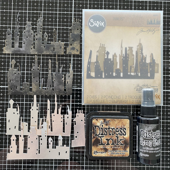 igirlzoe: tim holtz sizzix otis colorize cityscape bold text decorative trims