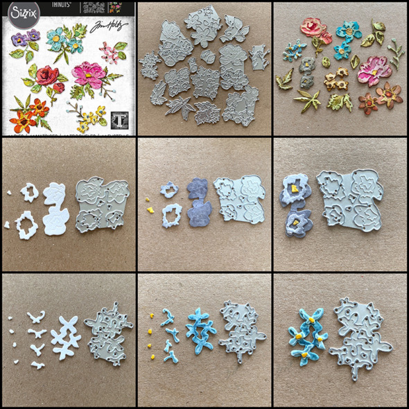 igirlzoe: tim holtz sizzix 2023 everyday collection tailored brushstroke flowers mini bunny stitch 